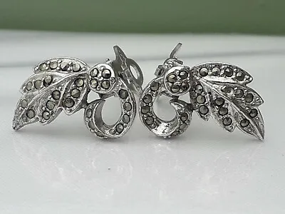 VINTAGE ART DECO ORIGINAL MARCASITE  CLIP-ON EARRINGS 1930 Onwards  • £9.50