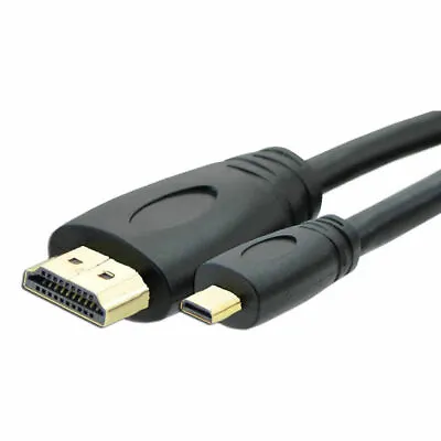 Micro HDMI To HDMI Cable For ACER ICONIA TAB A700 Tablet To TV HDTV-Black • £6.61