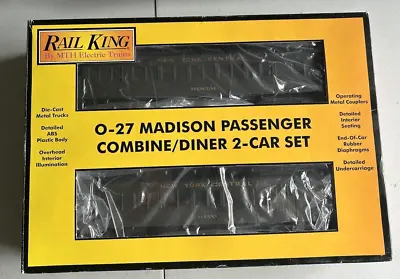 MTH RAIL KING NY Central Madison Combine/Diner 2 Car Set 30-6214 New • $136