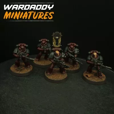 Pro Painted Warhammer 40k Word Bearers Marines ×5 DD7 HH 30k Games Workshop  • £52.24