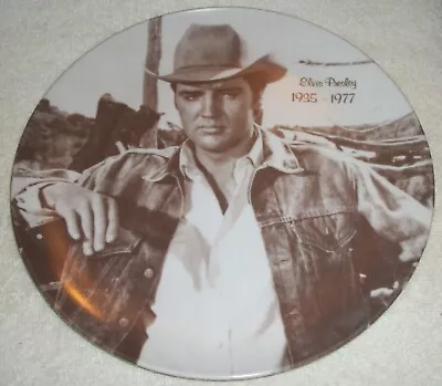 Elvis Presley Collector Memorial Plate 1935-1977 10” Black & White Plastic  • $9.99