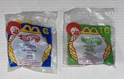 Vintage 1996 1999 Hot Wheels McDonalds Happy Meal Toys Tow Truck Innovator Bags • $11.99