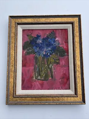 Mid Century Painting Floral Still Life Listed Samuel Clayberger Modernism 1950's • $900