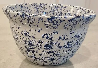 VTG MONMOUTH Pottery Blue Splatter Stoneware Sm Serving Bowl Beehive MAPLE LEAF • $19.99