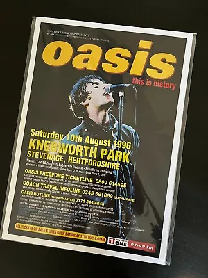 OASIS Knebworth 1996 Concert Sizes A4 A3 And A2 Poster Print • £12.99
