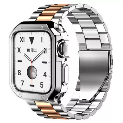 $16.49 • Buy Stainless Steel IWatch Band Strap +TPU Case For Apple Watch Series 7 6 5 SE 45mm