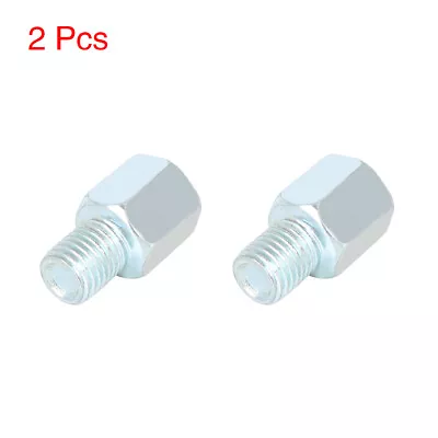 2pcs 8mm RH To 10mm LH Rearview Mirror Adapter Silver Tone For Motorcycle Bike • $8.79