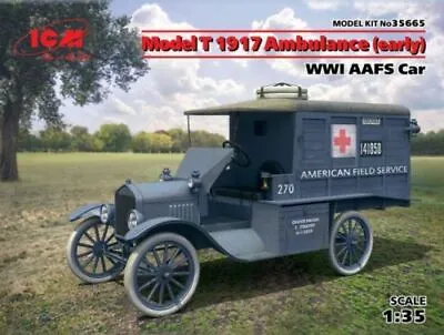 ICM 35665 WWI AAFS Car Model Ford T 1917 Ambulance (early) 1/35 • $26.99