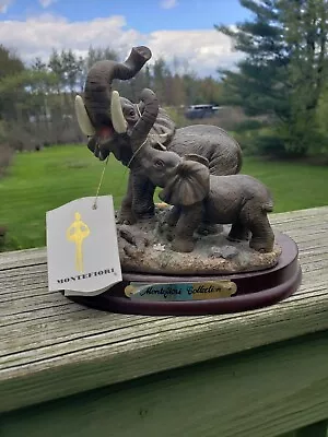 Montefiori Collection Figurine Elephants Mom & Baby Italy 🇮🇹  • $24.99