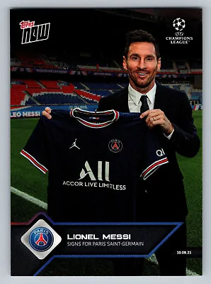 Lionel Messi 2021 Topps Now UEFA Champions League SP #12 PARIS SAINT-GERMAIN T5 • $7.99