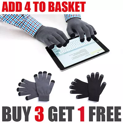 Unisex Winter Touch Screen Gloves For IPhone IPad Android Mobile Phone Xmas Gift • £2.99