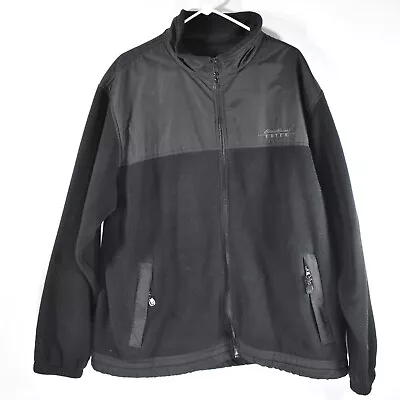 Eddie Bauer EBTEK Mens Full Zip Fleece Jacket Long Sleeve Outdoors Black XL Tall • $25.51