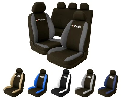 Coprisedili In Cotone Su Misura Per Fiat Panda 4x4 (1986-2003), Seicento E Cinquecento – Set Completo, Grigio Chiaro, AK1321