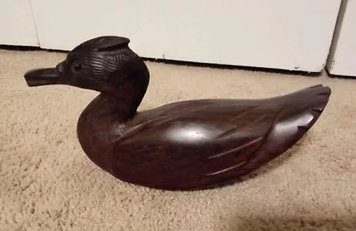 Vintage Hand Carved Solid Walnut Wood Duck Decoy Decorative Decor Deco Sculpture • $25