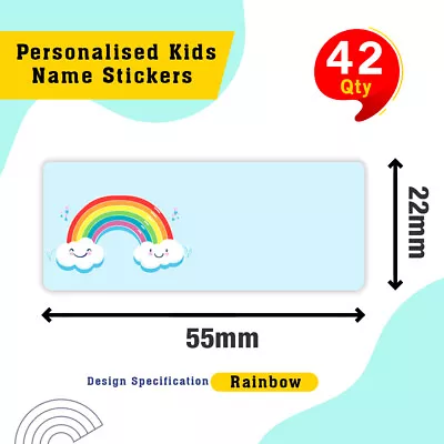 42x Personalised Waterproof School Sticky Children Kids Name Labels Stickers E10 • £4.49