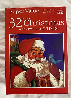 32 Vintage Holiday Time Super Value Assorted Box Christmas Cards W/ Env • $18