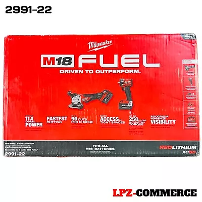 Milwaukee Fuel 2991-22 18V Impact Wrench & Grinder Combo Kit New • $430
