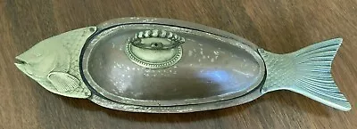 Hammered Copper Brass Fish Serving Platter Tray W/Lid- Vintage  • $49.99