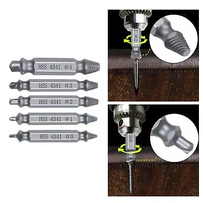 5pcs Stripped Screw Extractor Set And Damaged Screw Extractor  Broken Remover • £7