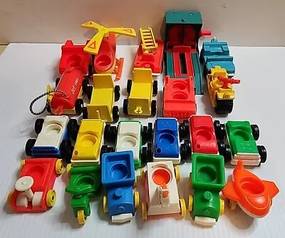 Lot Of 22 Vintage FISHER PRICE LITTLE PEOPLE VEHICLES CARS MOTORCYCLE AIRPORT  • $42.95