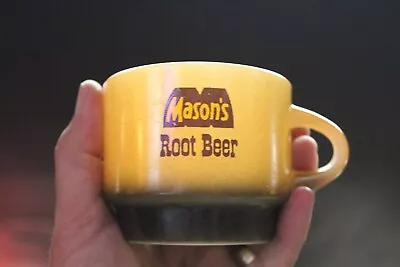 Rare Vintage Mason's Root Beer Fire King C Handle Coffee Mug Milk Glass Sign Cup • $10.48