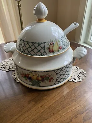 Villeroy & Boch Basket Pattern Soup Tureen 8.5  Tall W/ LADLE And FREE SHIP • $30