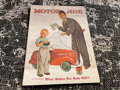 APRIL 1949 MOTOR AGE Car Magazine - Great PAINTED Cover And Lots Of Good Ads • $19.99