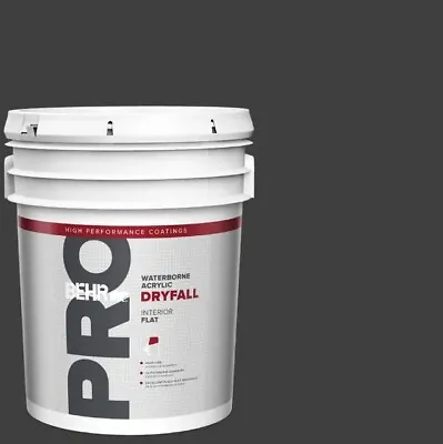 5 Gal. Black Flat Waterborne Acrylic Dryfall Interior Paint • $45