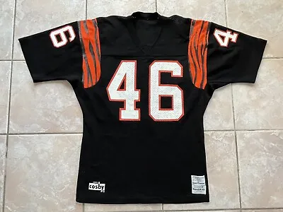 VINTAGE 80s Pete Johnson Cincinnati Bengals Jersey PRO ACTION Sand Knit M Cosby • $199.46