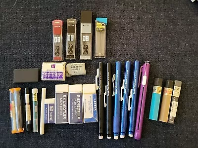 Lot Of Vintage Pencil Leads And Erasers Pentel Staedtler Me. Pen Lyra • $9.99