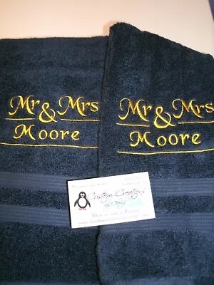 Monogram Mr & Mrs Split Frame Personalized Dish Kitchen Hand Towels  • $20