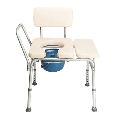 2 In 1 Medical Toilet Bedside Commode Chair Wide Toilet Handicapped Safety • $78.39