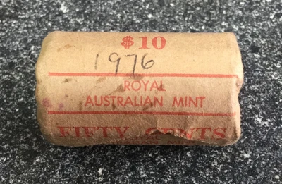 $55 • Buy 1976 Australian 50c Fifty Cent RAM Roll UNC Coins