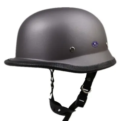 DOT German Motorcycle Half Helmet Chopper Scooter Skull Cap S/M/L/XL/XXL Gray • $85.44