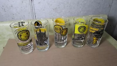 Lot Of 5 University Of Missouri Mizzou Tigers Football Schedule Glasses 1971 -77 • $39.95