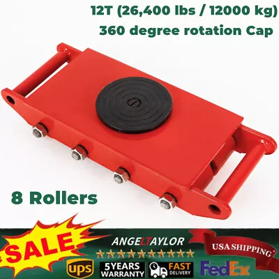 Dolly Skate Machinery Mover Heavy Duty Cargo Trolley Casters 12T Yellow PU 360° • $71.25