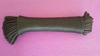 100’ 3/16” Black Dacron Polyester Rope Uv Resistant American Made  Same Day Ship • $20.99