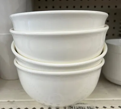 Set Of 4 ROYAL NORFOLK Bright White CEREAL/SERVING BOWL-Micro/Dis OK-BRAND NEW • $44.99