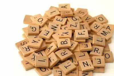 Wooden Scrabble Tiles Complete Set Crafts Pendant Spelling Alphabet Letter Black • $6.49