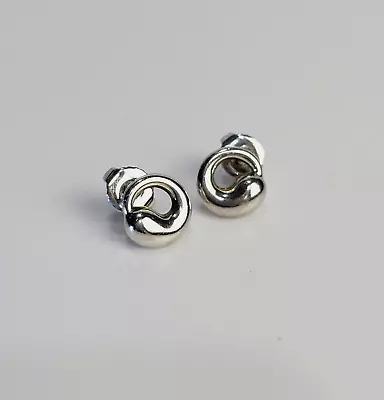 TIFFANY & Co. Elsa PERETTI Eternal Circle Sterling Silver Stud EARRINGS W/Backs • $169.95