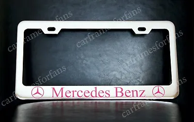 Pink  Mercedes Benz  License Plate Frame Custom Made Of Chrome Plated Metal • $29.99