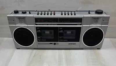 Vintage Sanyo MW210 Boombox Portable Radio Dual Cassette Deck M W210 READ • $49.99