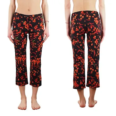 Moschino Jeans Vintage Women's Crazy Print Cropped Trousers Pants Size US6 IT40 • $149