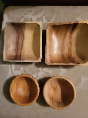 $10 • Buy Pampered Chef Wooden Bamboo Mini Bowls (Set Of 4)