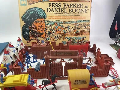 Vintage MPC Fess Parker Daniel Boone Fort Boone Playset Frontier Attack With Box • $495