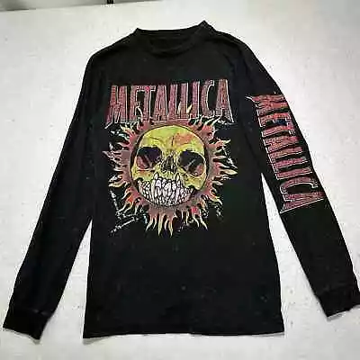 Metallica Adult Small Long Sleeve Skull Sun Graphic T Shirt Metal Band Tee • $16.99