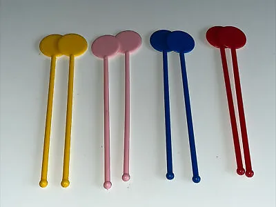 Vintage Multicoloured Cocktail Acrylic Drinks Stirrers Swizzle Sticks Re Useable • £4.99