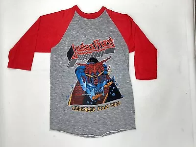 Vintage Original Judas Priest Defender Tour 1984 Raglan T-shirt Metallian Mens M • $450