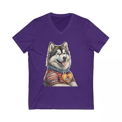 Malamute Dog Mom Jersey Short Sleeve V-Neck Tee - Gift For Dog Lovers • $27.95