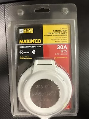 Marinco 304ELB 30 Amp/125V Contour Stainless Steel Trim Power Inlet • $75